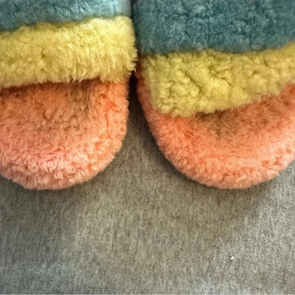 Ugg big kids fluff yeah slide pink multicolor size 5 - Picture 7 of 10